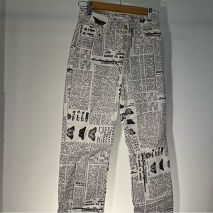 Zara news paper print jeans